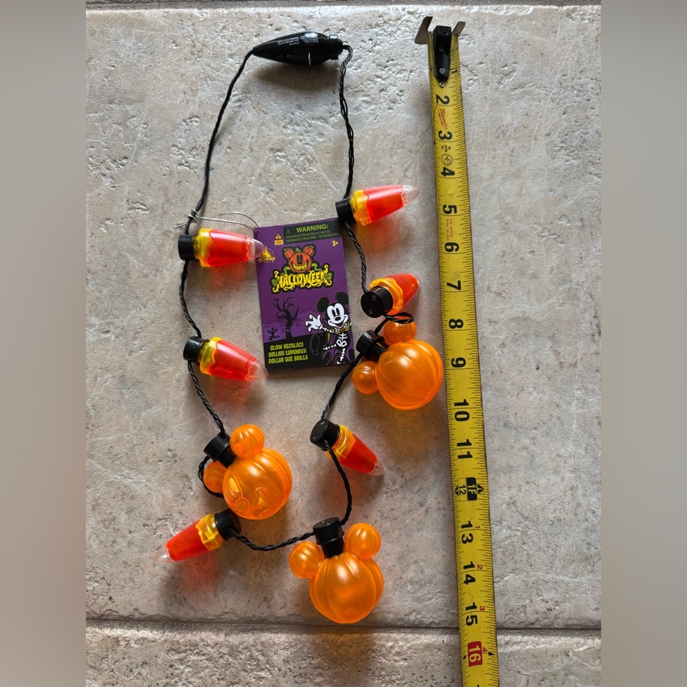 NEW! Set of 4 Disney Parks Halloween Glow in the Dark Necklace 🎃